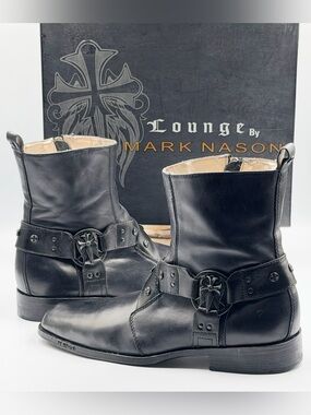 Mark Nason U Rock Black Leather Lounge Biker Boots